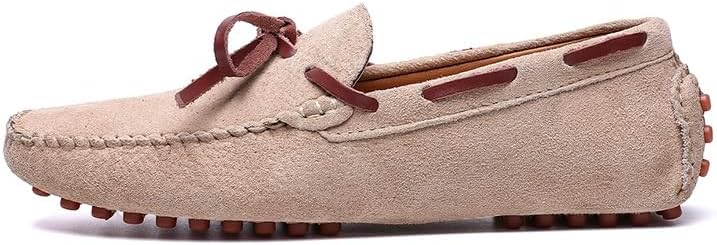 

Мужские лоферы JIADELI, замшевый верх, мокасины, ботинки типа 'boat shoes', с декоративной строчкой, гибкая плоская подошва, удобные для ходьбы, без шнурков, бежевый