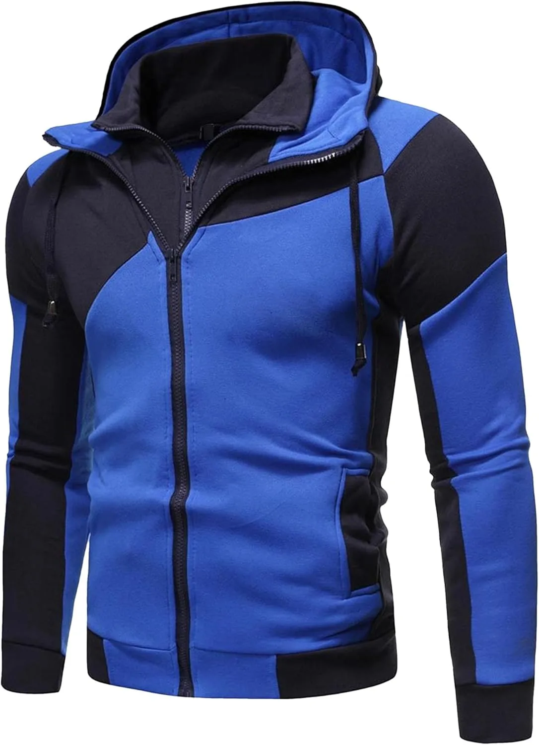 

Мужская толстовка с капюшоном Maiyifu-GJ на молнии, длинный рукав, цветной блок