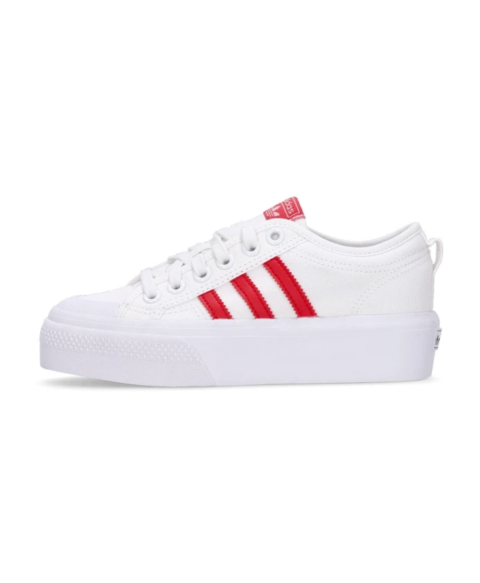 

Низкие кеды на платформе алые Adidas, белый