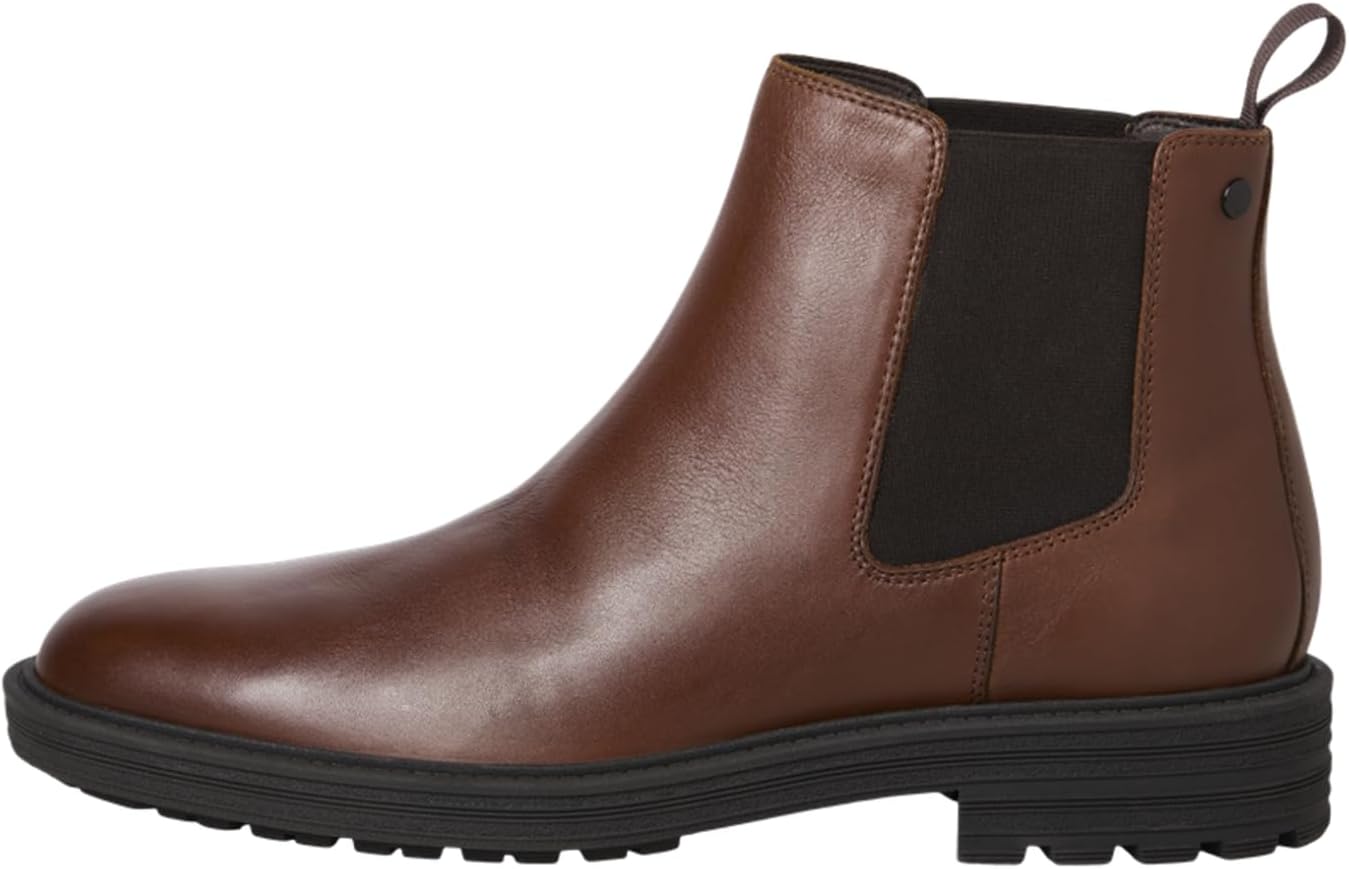 

Мужские умные повседневные ботинки Chelsea из кожи Jfwhoskins от JACK JONES Jack & Jones, Cognac
