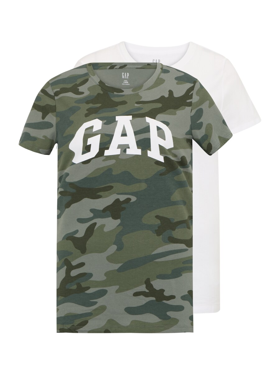 

Рубашка Gap Tall, цвет Khaki/Emerald/Dark green/White