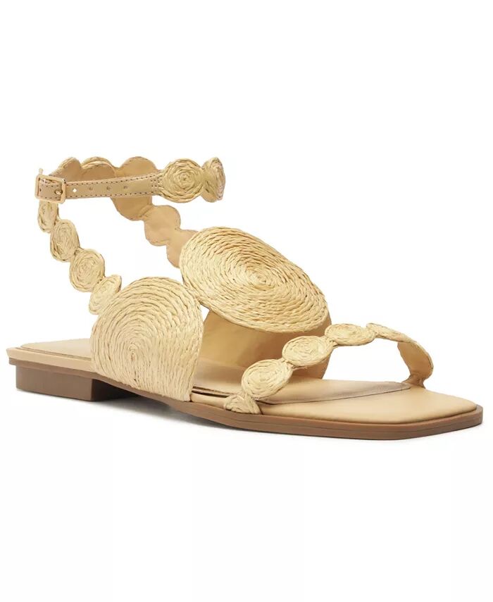 Женские сандалии Gia Square Toe Flat Arezzo, слоновая кость/кремовый