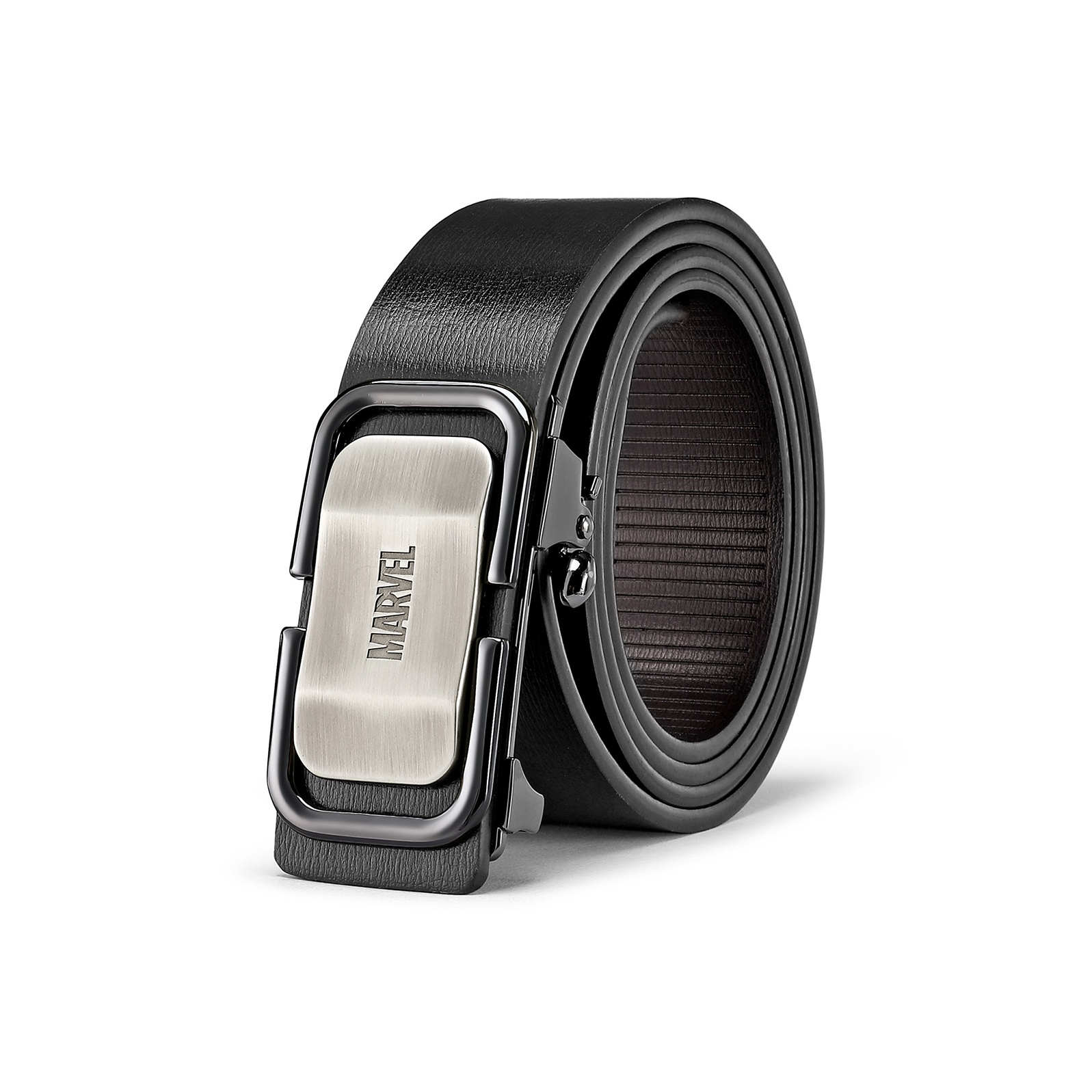 

Disney Мужской ремень из спилка кожи Marvel черный 3.4 см, Black