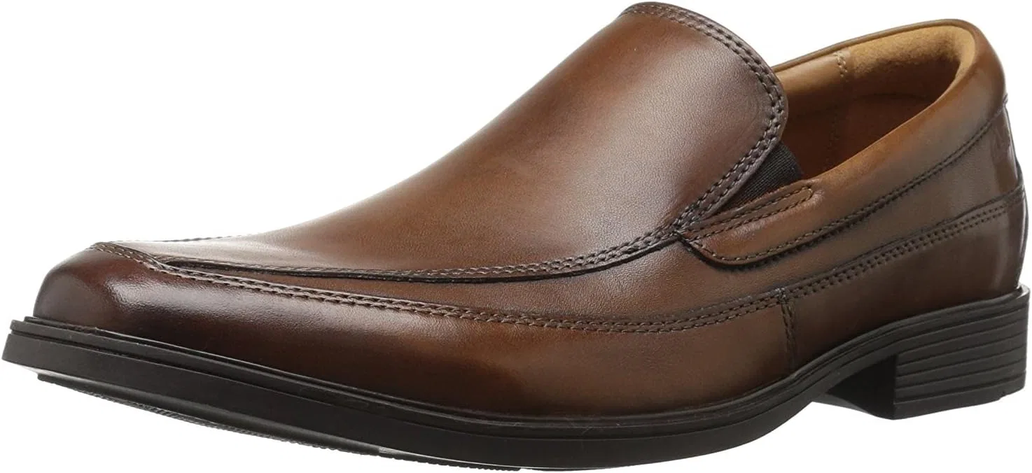 Лоферы, из натуральной кожи, Clarks, темно-коричневая кожа
