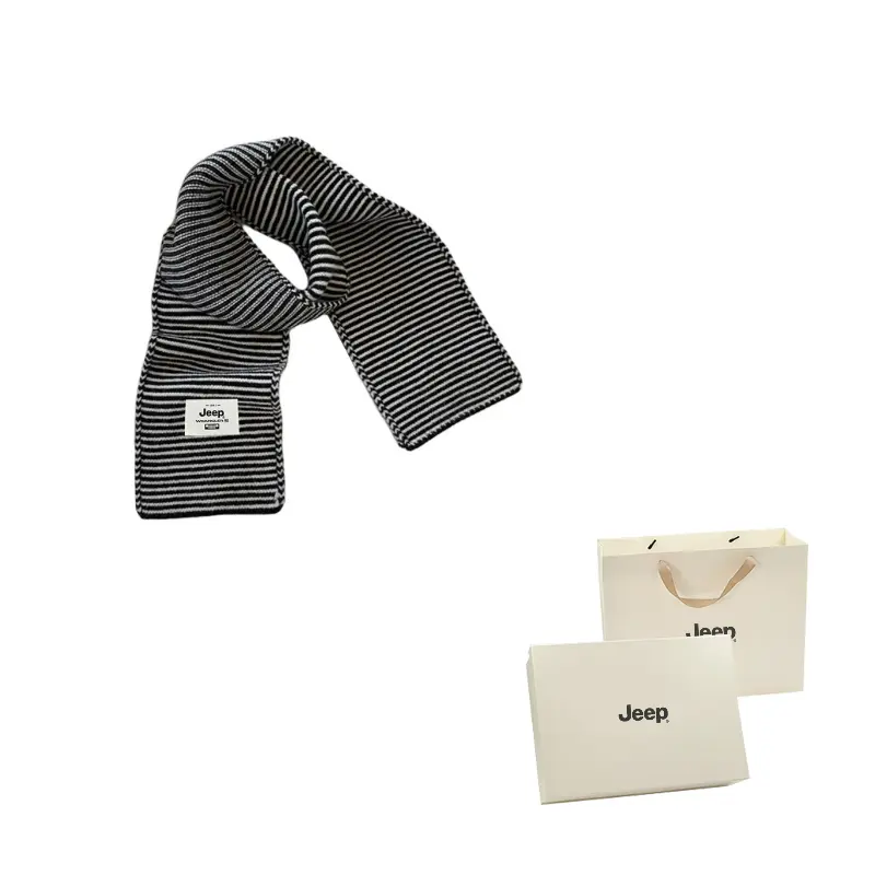 

Шарф из полиэстера Unisex Jeep, черный with белый stitching