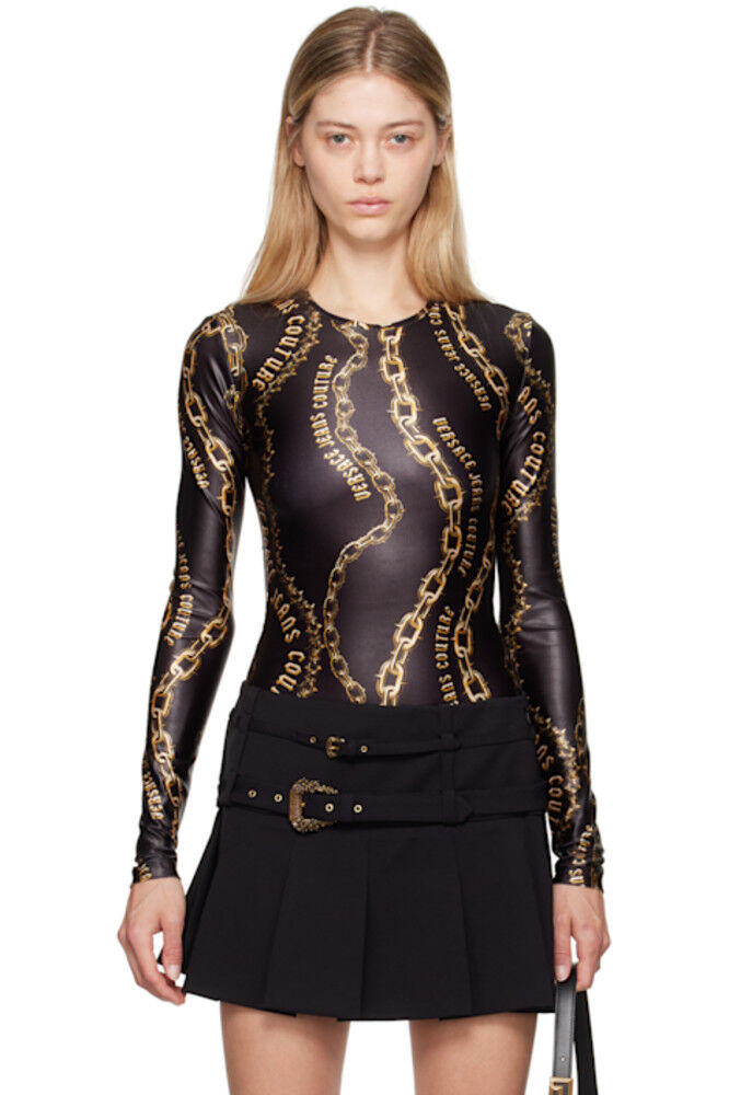 

Боди с цепочкой черного и золотого цвета Versace Jeans Couture
