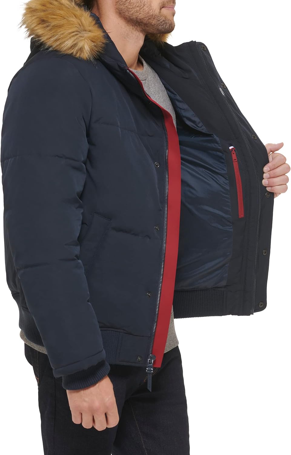 Мужская стеганая куртка-бомбер Tommy Hilfiger Arctic Cloth (стандартная и для больших и высоких), Navy Tech — фото 4