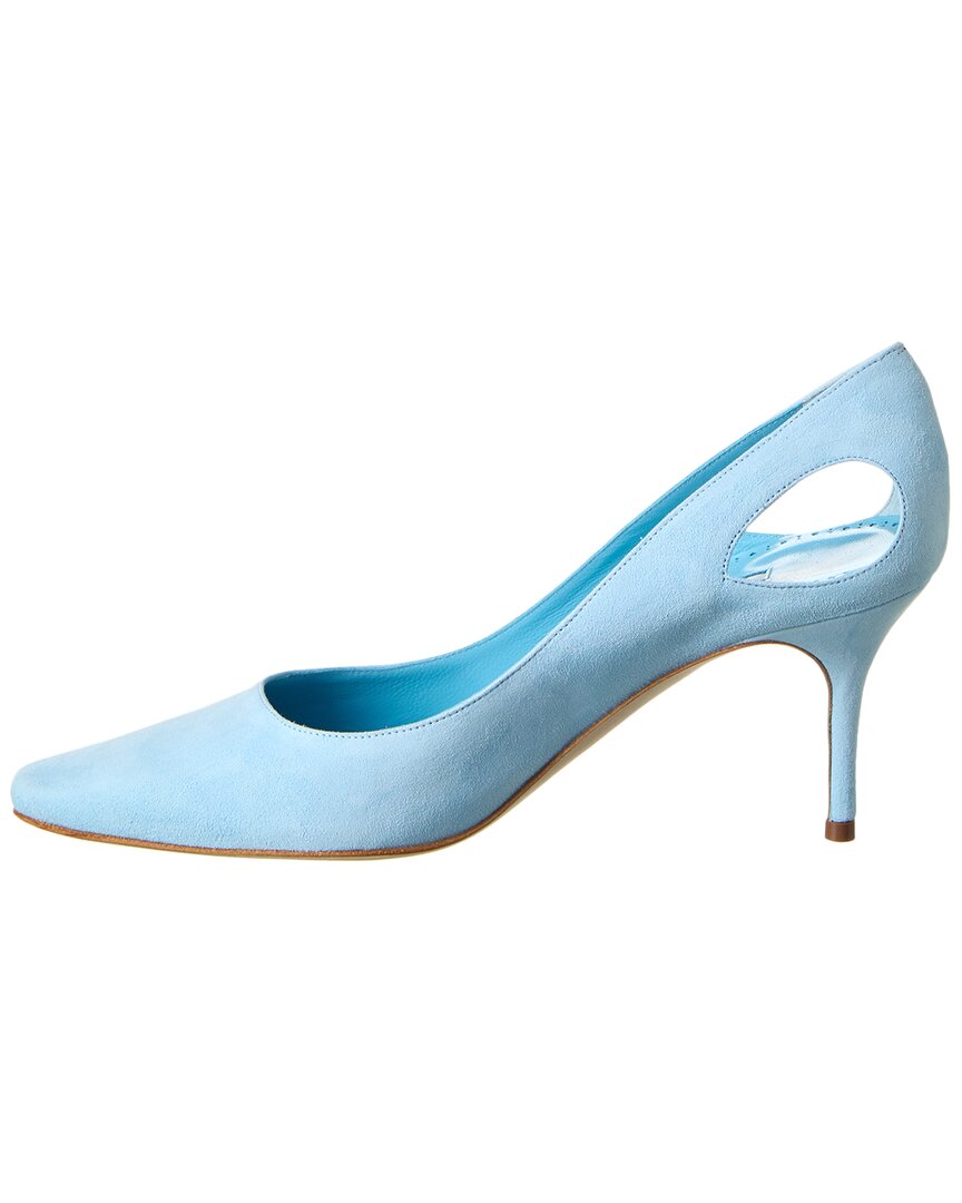 Туфли-лодочки Manolo Blahnik Toplaca 70 Suede, синий — фото 2