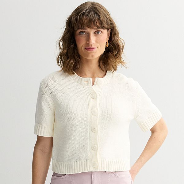 

Женский свитер с коротким рукавом Sonoma Goods For Life, Ivory Silk