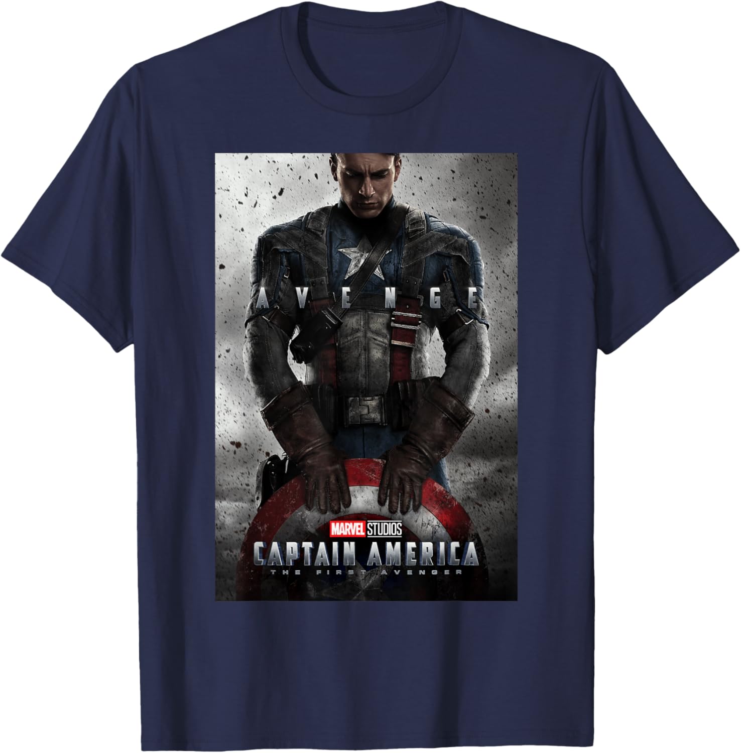 

Футболка с постером фильма «Капитан Америка» от Marvel Studios, синяя