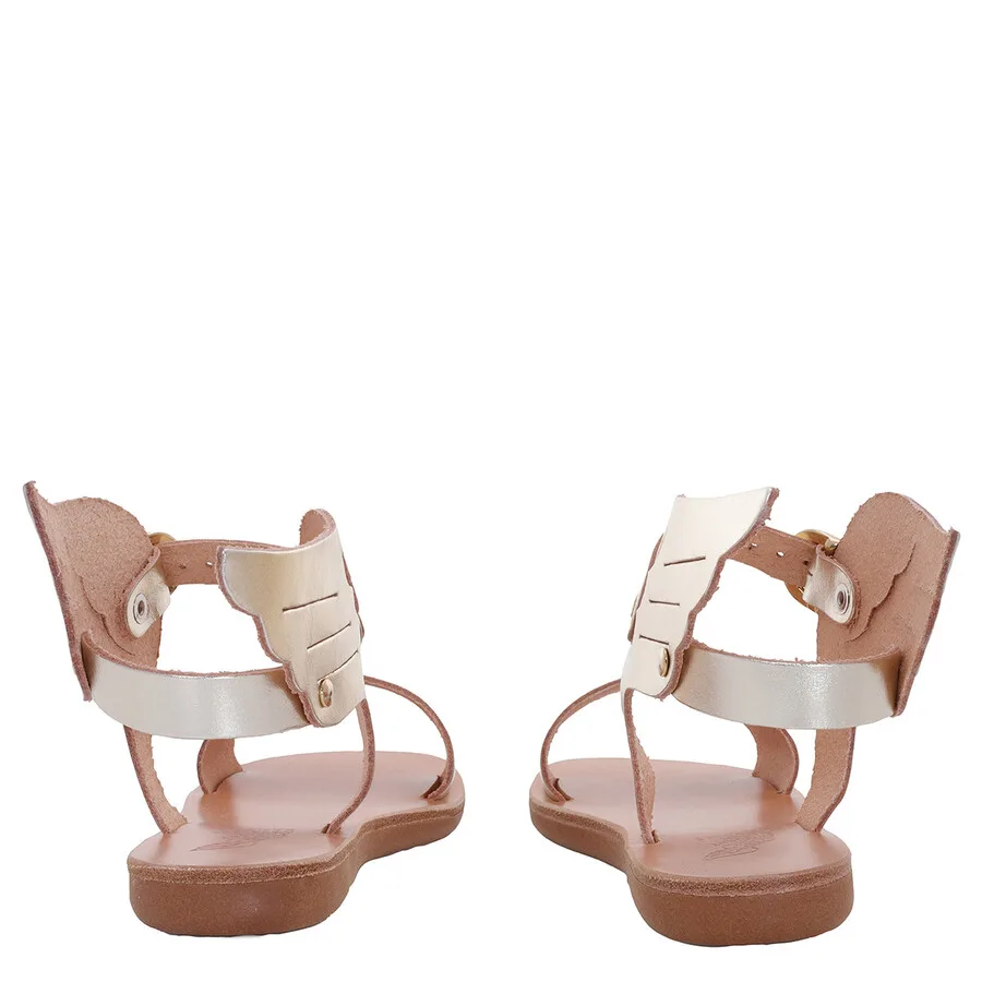 Древнегреческие сандалии Ancient Greek Sandals для девочек Little Ikaria мягкие сандалии из кожи Vachetta, платина — фото 4