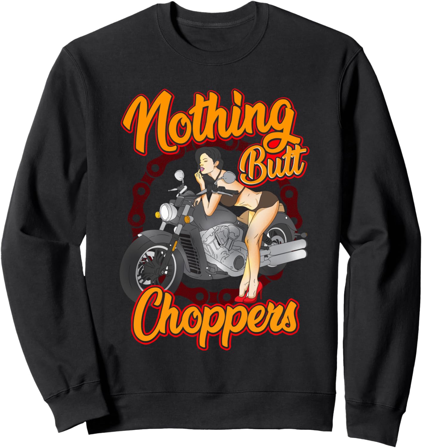 

Толстовка Nothing Bat Chopper Sexy Motorcycle Chick Biker Babe, черная Motorcycle Gifts For Bikers Nyc