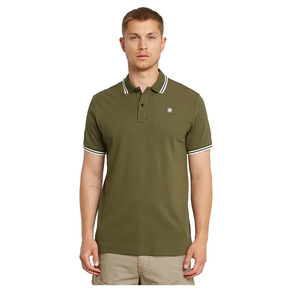 

Поло с коротким рукавом G-Star Dunda Slim Stripe, зеленый