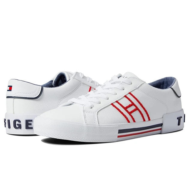 

Кроссовки Tommy Hilfiger, белые, с круглым носком, низкие, мужские, повседневные, GAL12 Tommy Hilfiger, белый