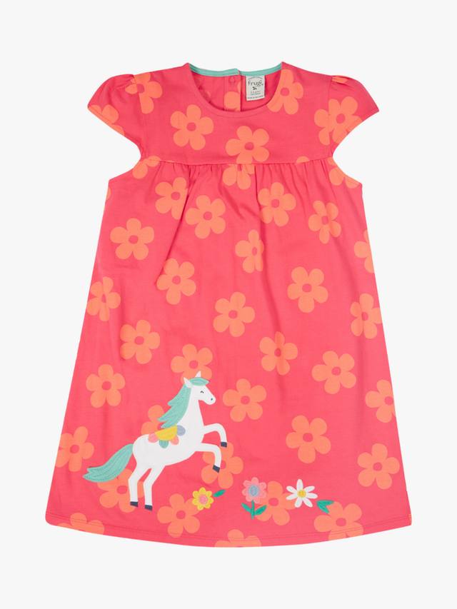 

Детское платье Lola из органического хлопка с аппликацией розовое/мультиколор Frugi