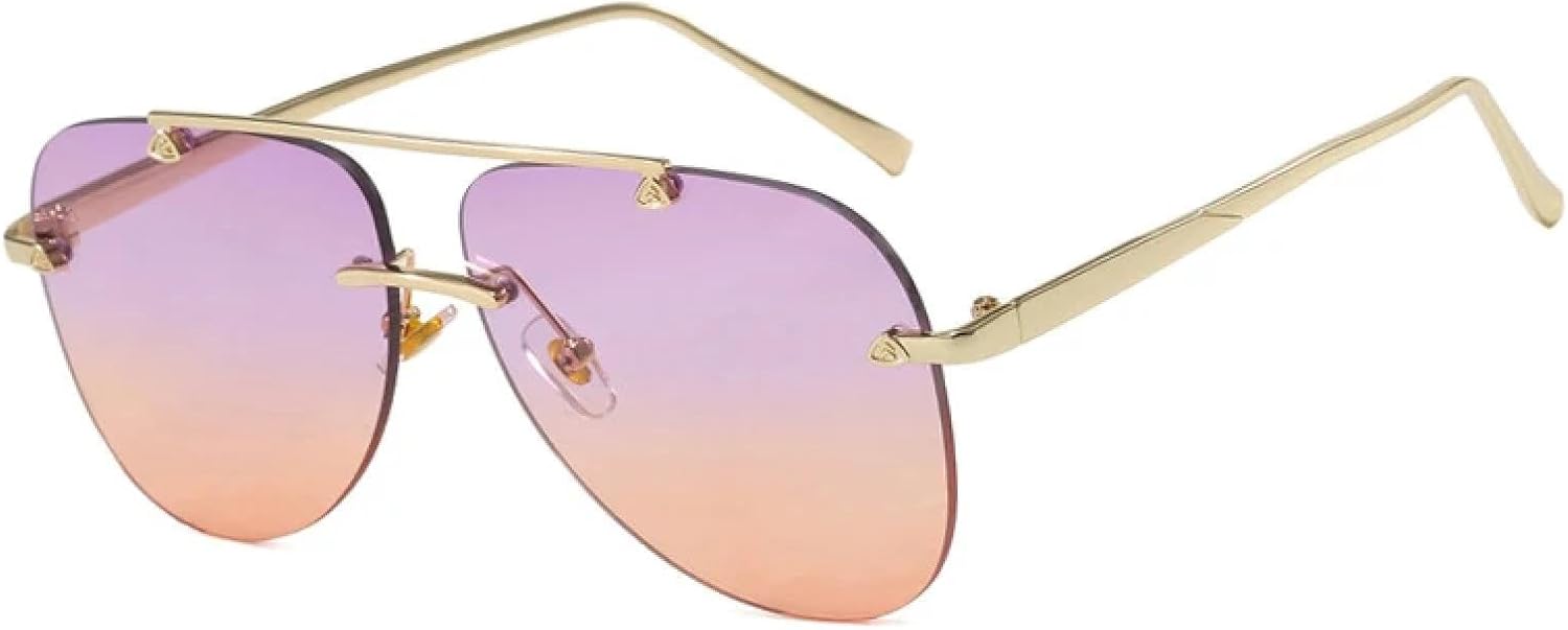 

Модные женские солнцезащитные очки большого размера, роскошные металлические солнцезащитные очки для женщин, стильные винтажные очки с защитой от УФ-излучения UV400 TKKTLLT, Gold Purple Orange