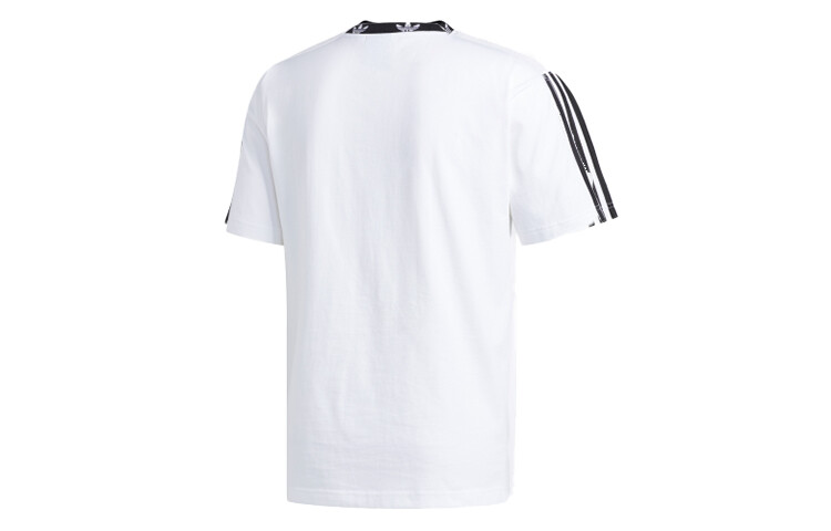 Футболка с трилистником в рубчик для мужчин, белая Adidas Originals, белый