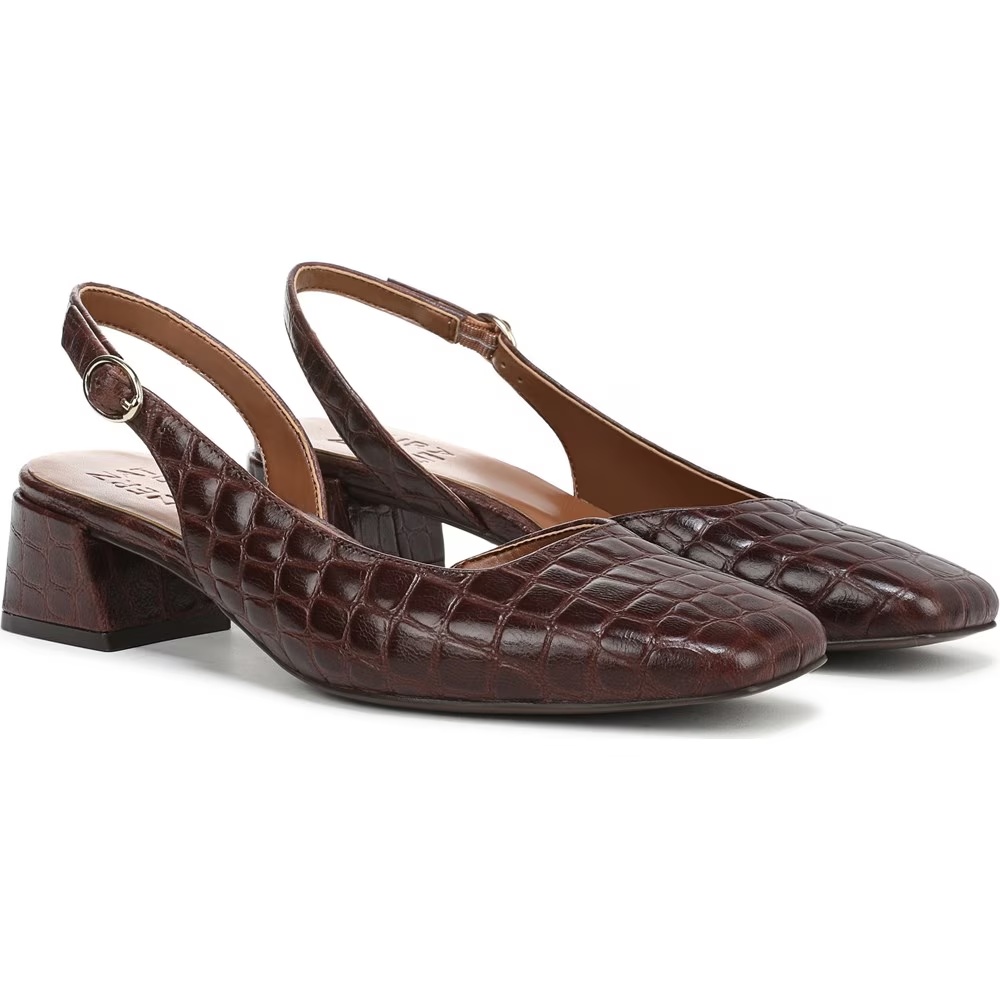 Туфли-Лодочки Jayla с открытой пяткой Naturalizer, цвет cappuccino croco leather