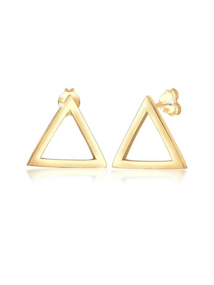 

Elli Серьги в форме треугольника из серебра 925 пробы, с геометрическим узором в золоте