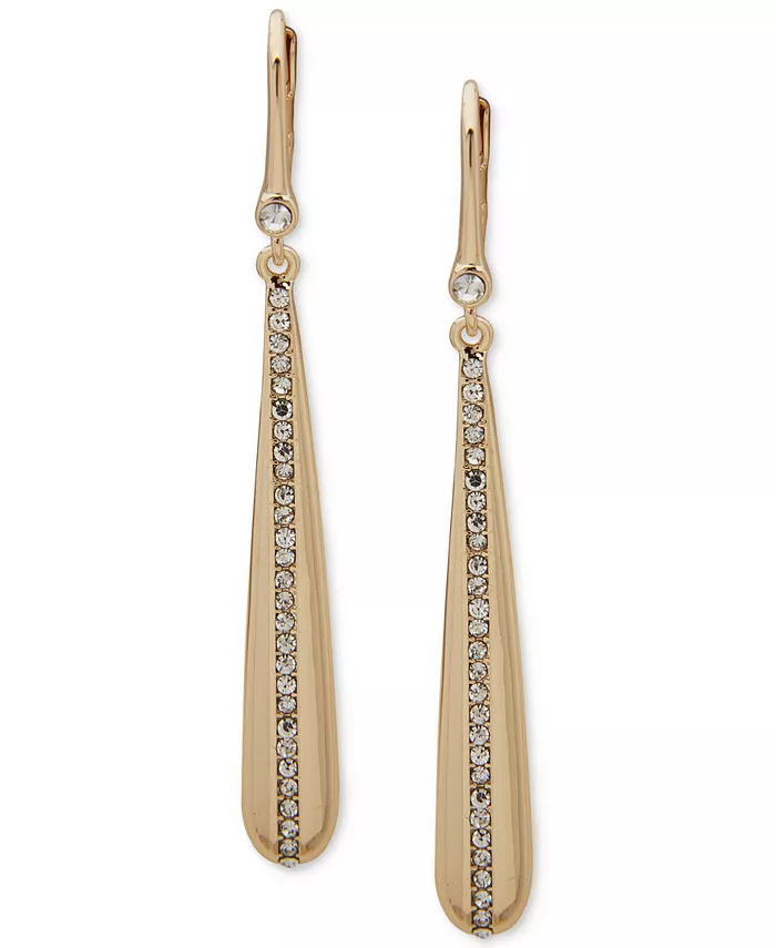 

Серьги-полоски с золотистым кристальным паве DKNY, золотой