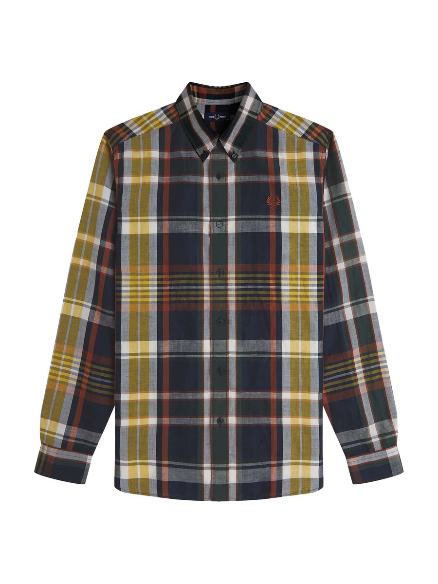 

Рубашка на пуговицах классического кроя Fred Perry, темно-синий