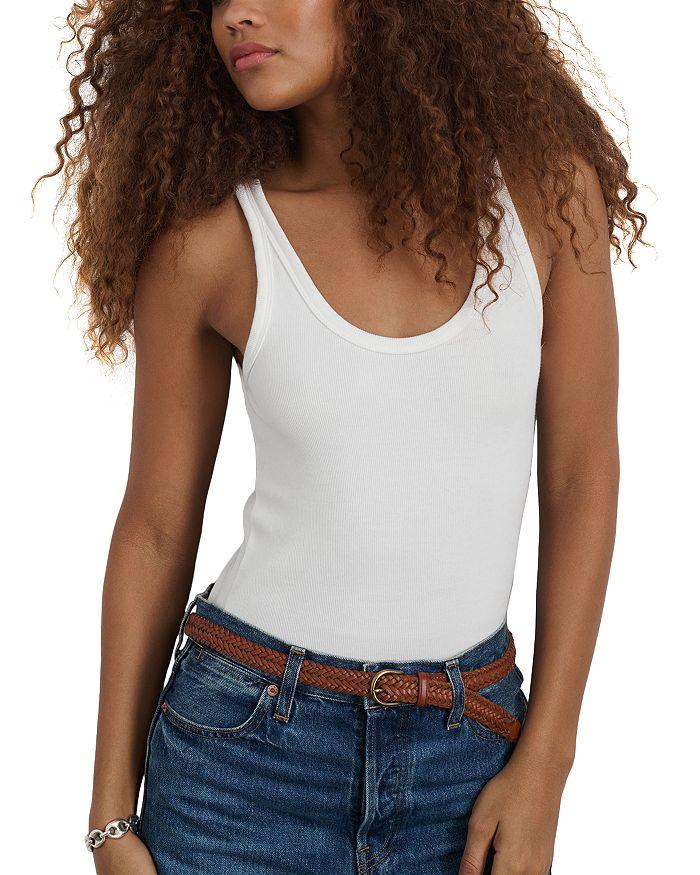 

Маккенна Узкий Облегающий Топ с Ребристой Вязкой Alex Mill, белый