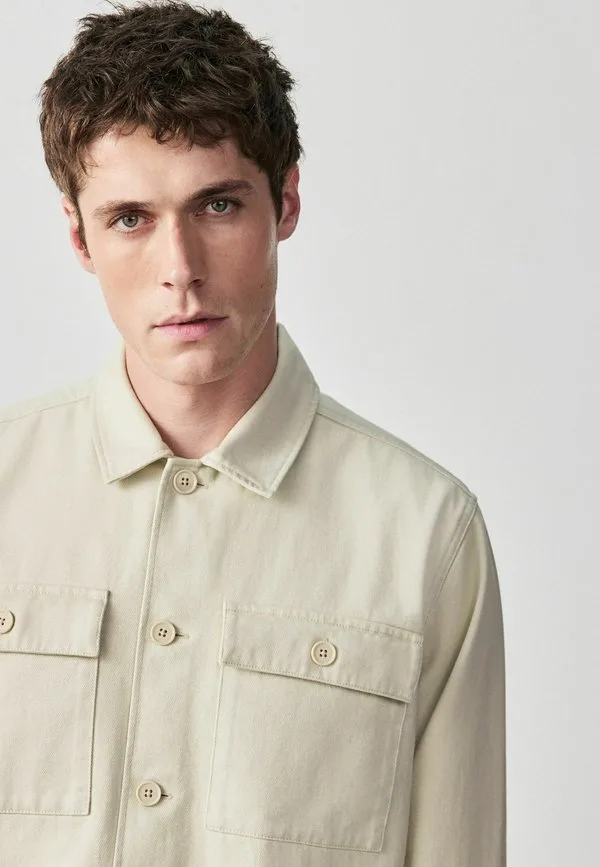 Джинсовая куртка стандартного кроя Next, Ecru — фото 4