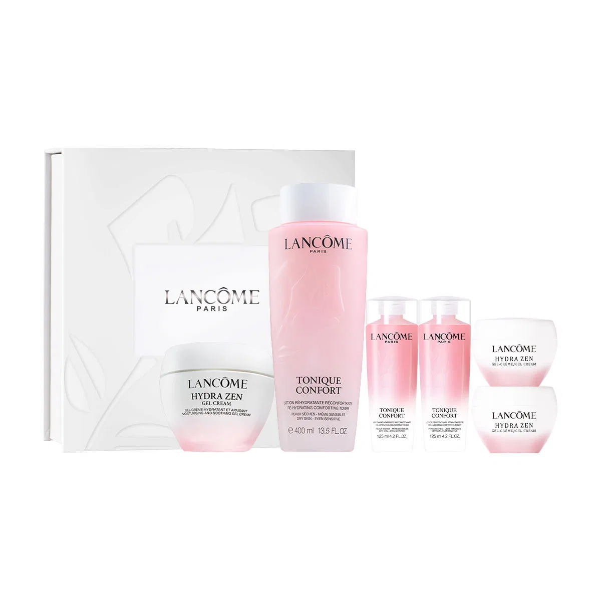 Набор средств для ухода за кожей Lancôme: тоник 400 мл + 125 мл × 2 + эмульсия 50 мл + 15 мл × 2