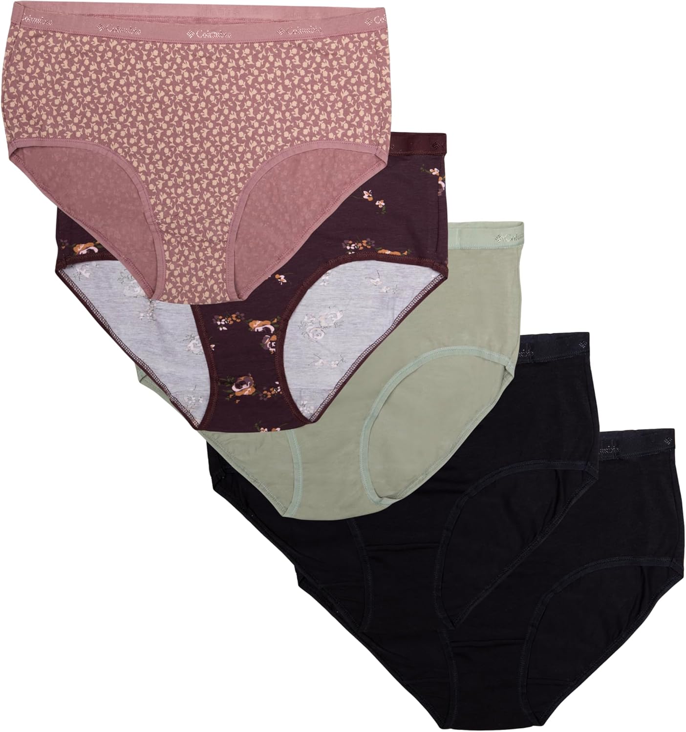 

Columbia женские трусы 4-way Stretch Cotton, 5 штук, Pink Agave Floral Assorted