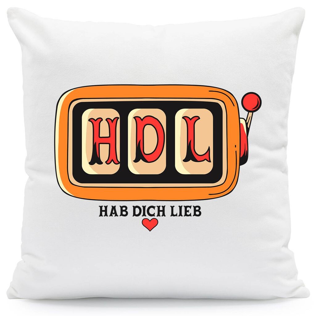 

Подушка с принтом с надписью HAB DICH LOVE: с наполнителем Gravurzeile