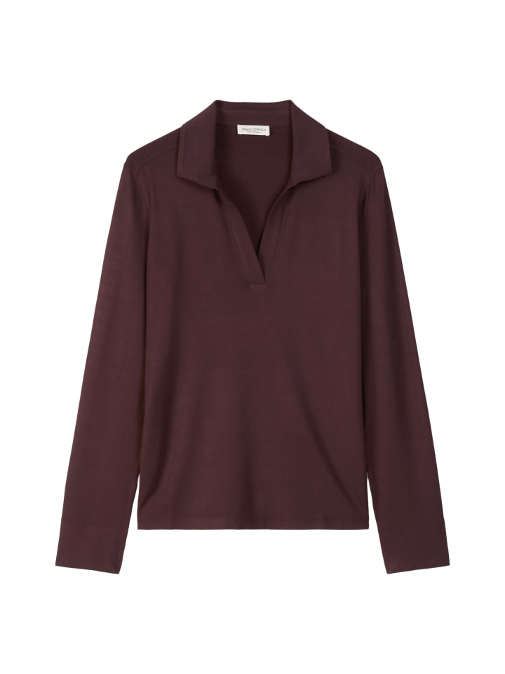 

Блузка-поло из джерси, стандартной длины, в цвете Black Cherry Marc O'Polo
