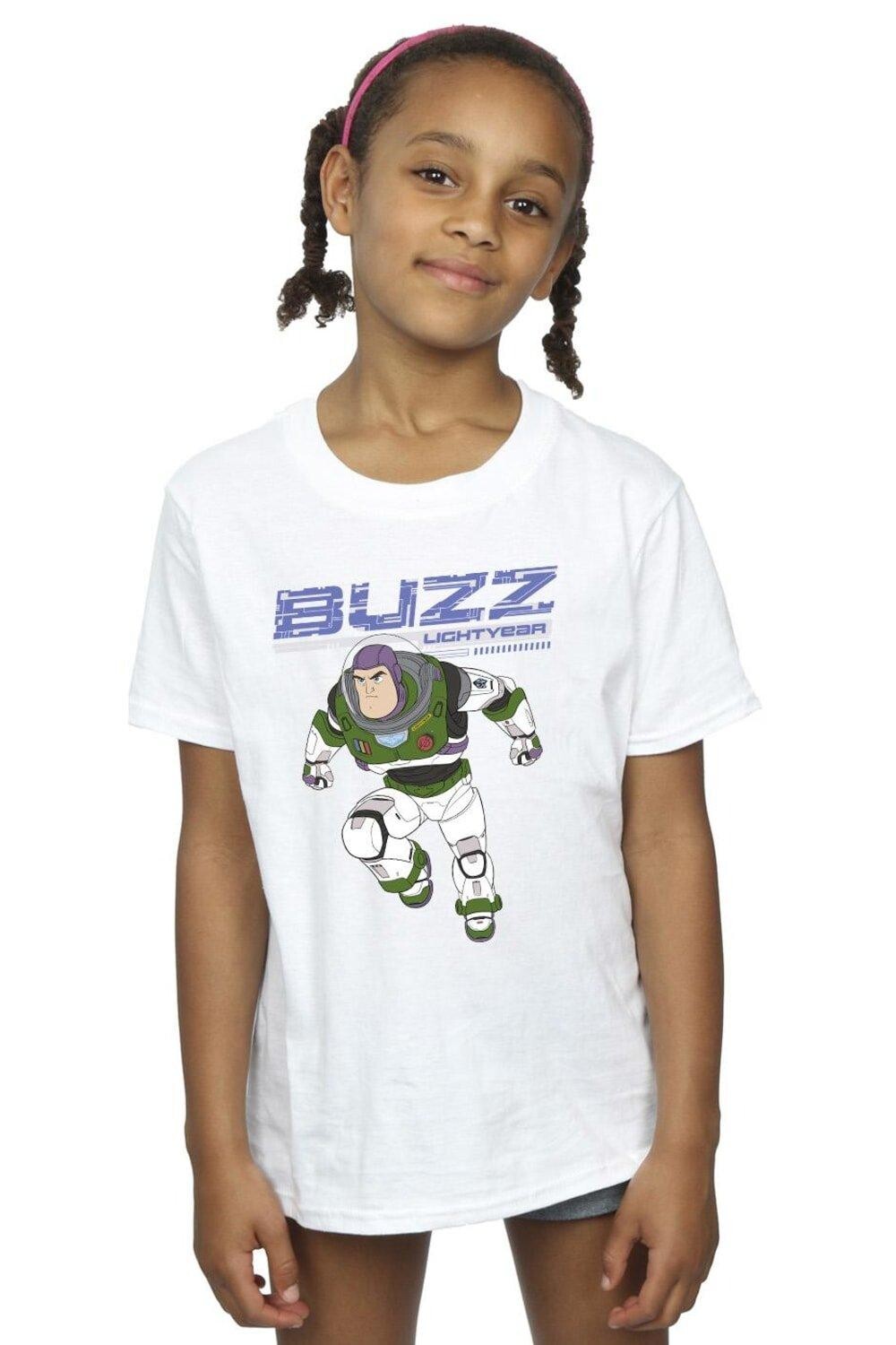 

Хлопковая футболка Lightyear Buzz Jump To Action Disney, белый