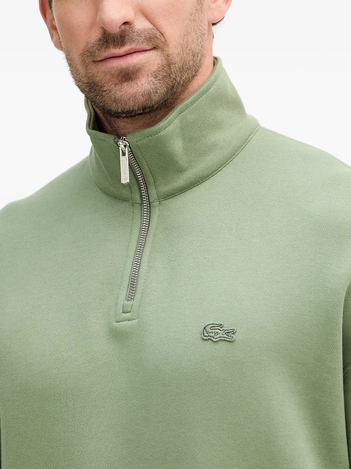 Толстовка на молнии Lacoste, зеленый — фото 4