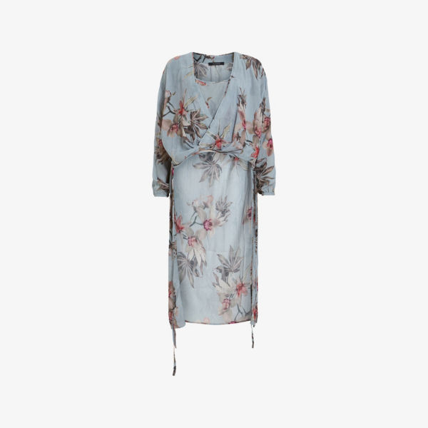 

Топ Allsaints Avala с цветочным принтом, сине-серый