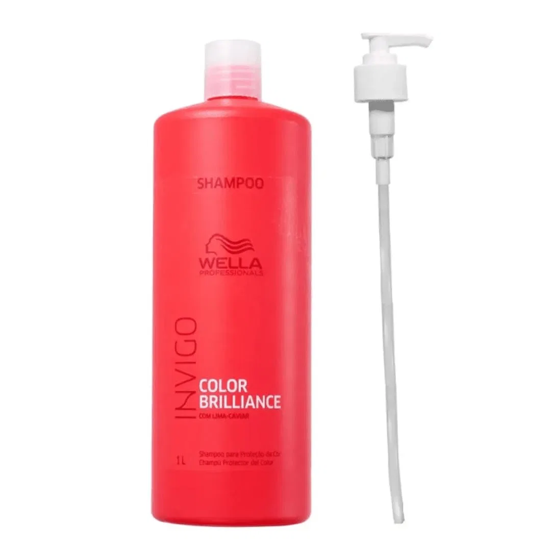 Шампунь Wella Invigo Brilliance для тонких окрашенных волос 1000 мл с дозатором Wella Professionals