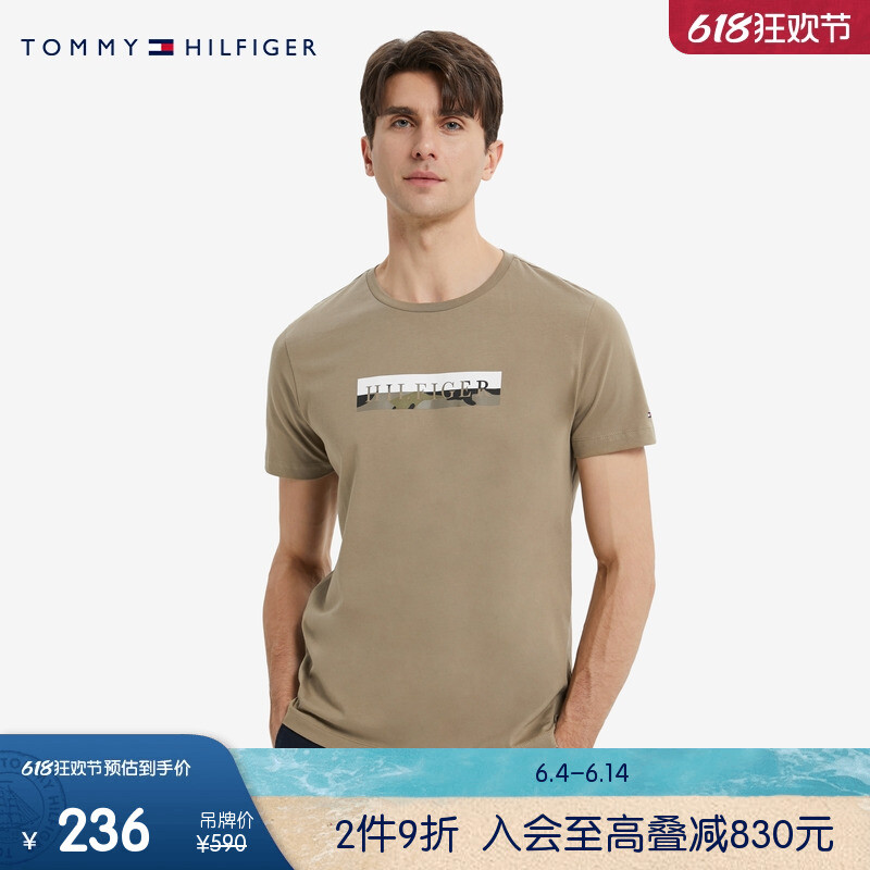 

Футболка классическая Tommy Hilfiger мужская, темно-синий