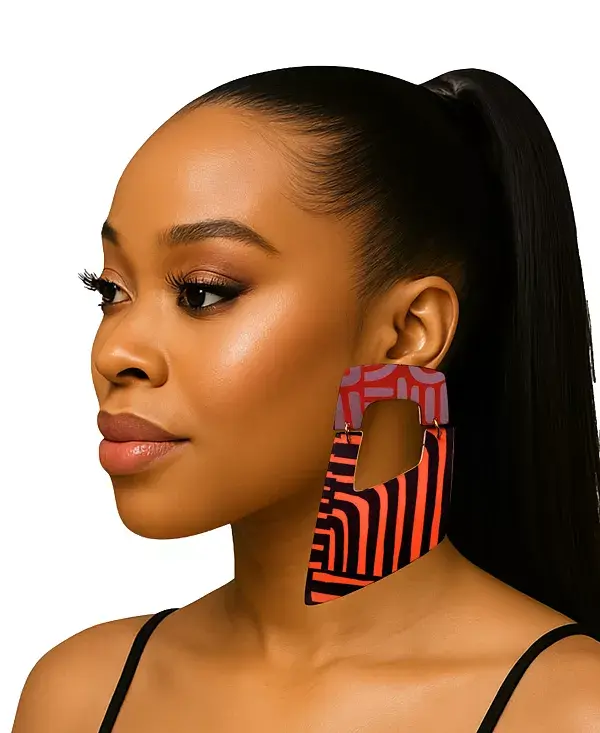 

Серьги Raquel с подвесками и абстрактными узорами Swanky Designs, orange