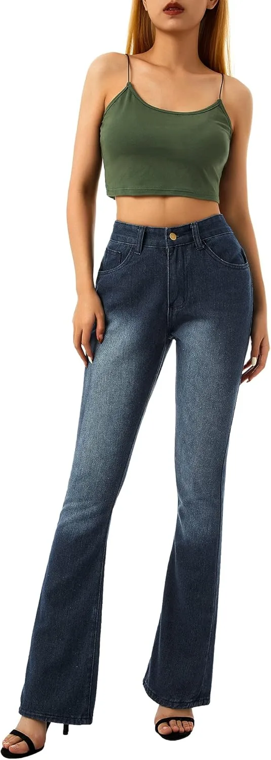 

Женские джинсы с высокой талией и расклешенным силуэтом ensswliz