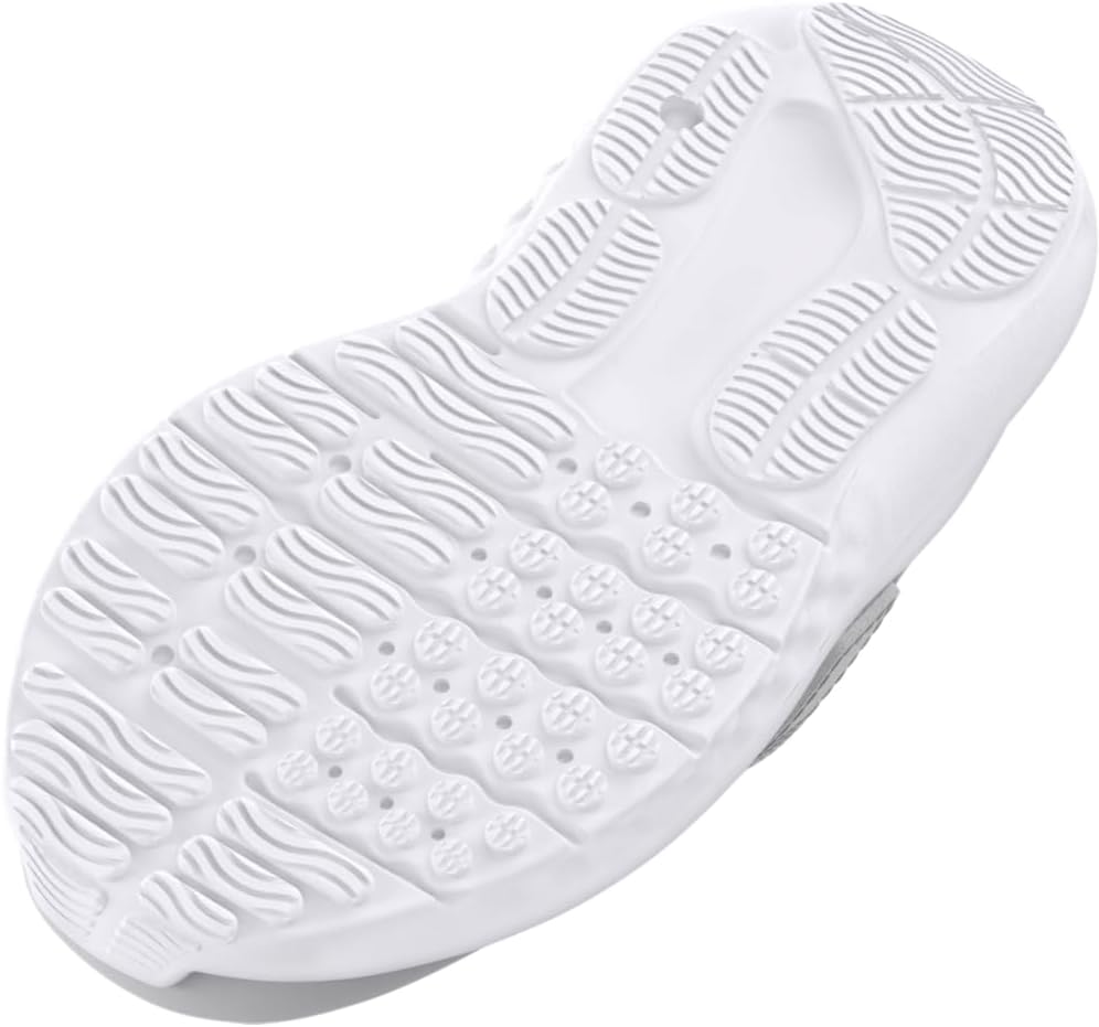 Детские кроссовки Under Armour Baby Girls' Surge 4 с альтернативной застежкой, (100) Halo Gray/White/Iridescent — фото 3