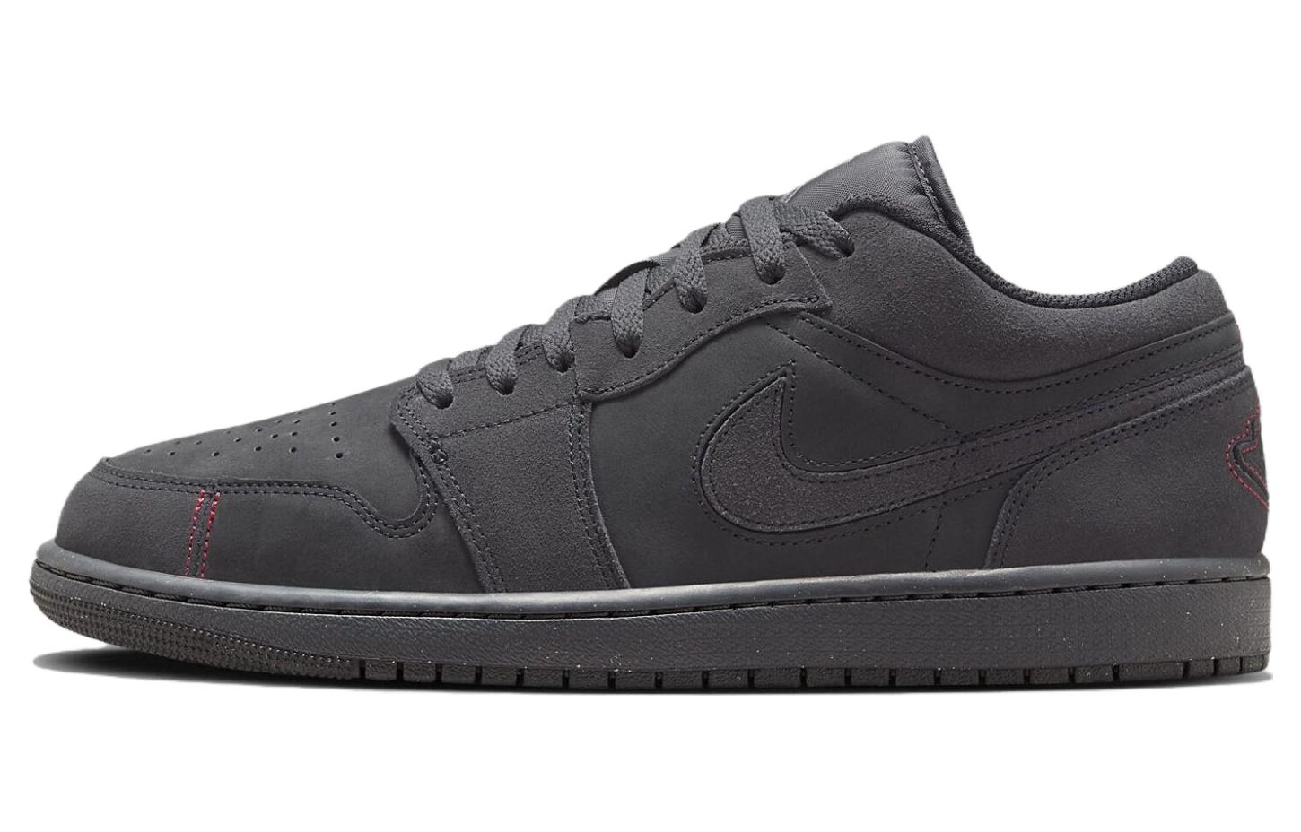

1 Low Se Craft Dark Smoke Grey Varsity Red Jordan, Black Gray