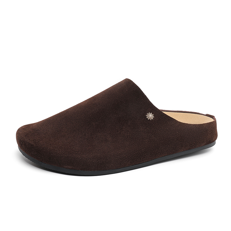 

MUYI Мужские темно-коричневые тапочки с закрытым носком на резиновой подошве устойчивые к истиранию, цвет Dark Brown[Men's]