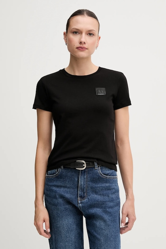 

Хлопковая футболка Armani Exchange, черный