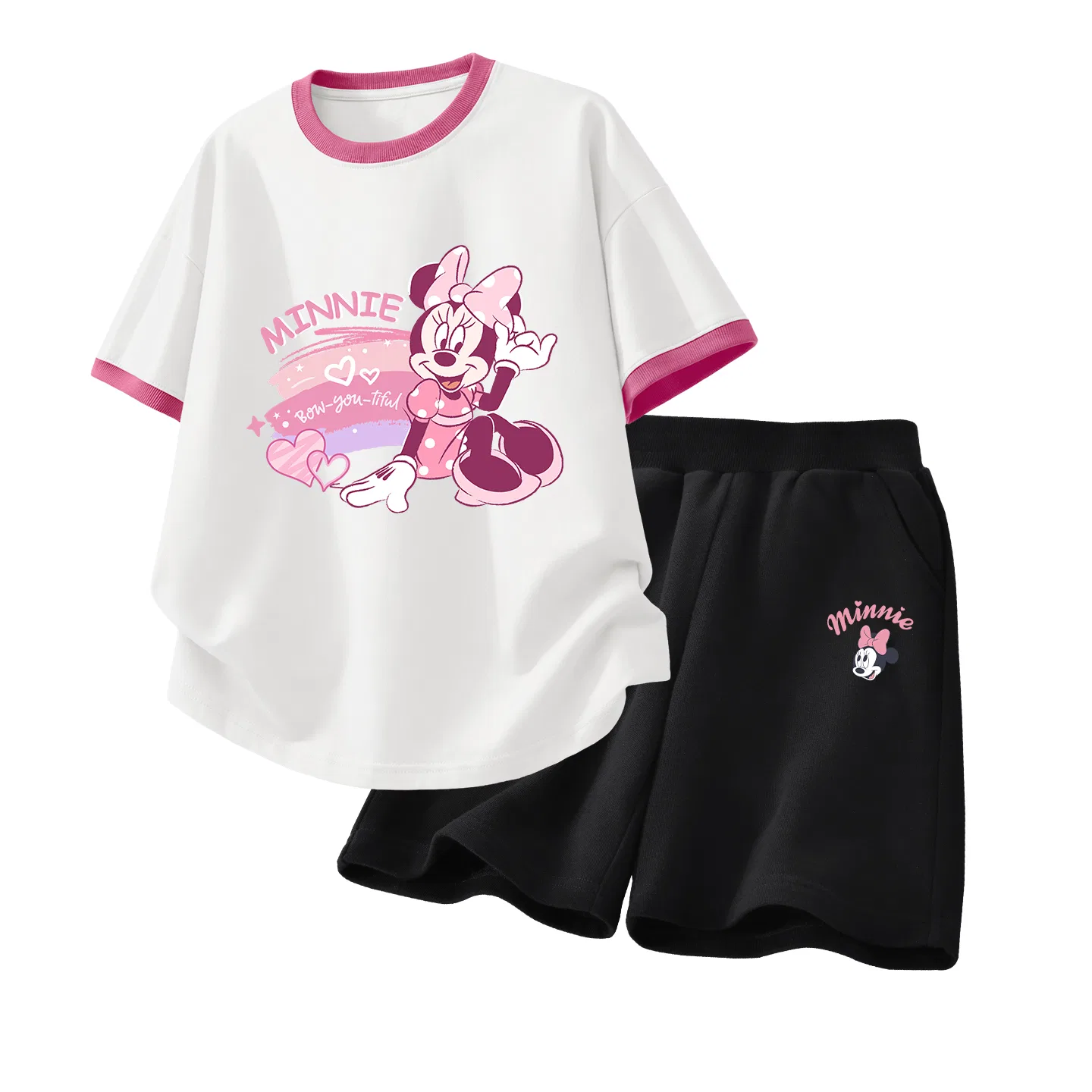 Детский спортивный костюм Casual Sportswear 2 Piece Set Disney, Di Rainbow Heart White Red+Di Up Eye K Black