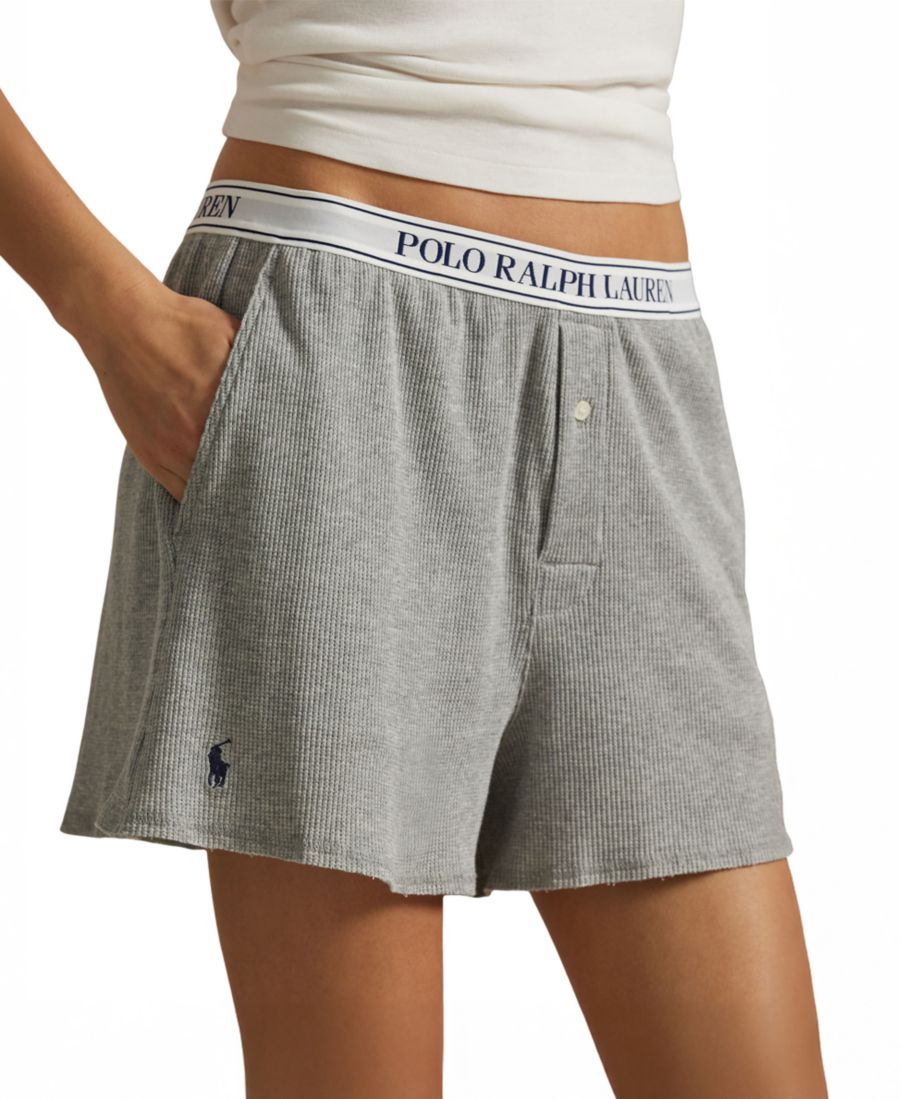 Женские боксерские шорты с застежкой на талии Polo Ralph Lauren, Gray — фото 3