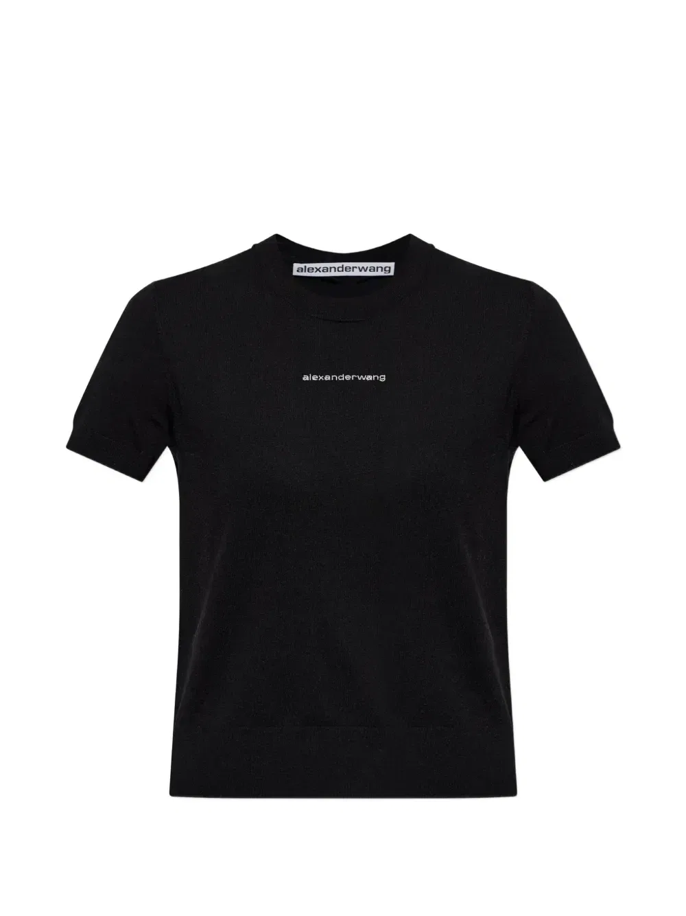 Футболка с переливающимся логотипом Alexander Wang, черный