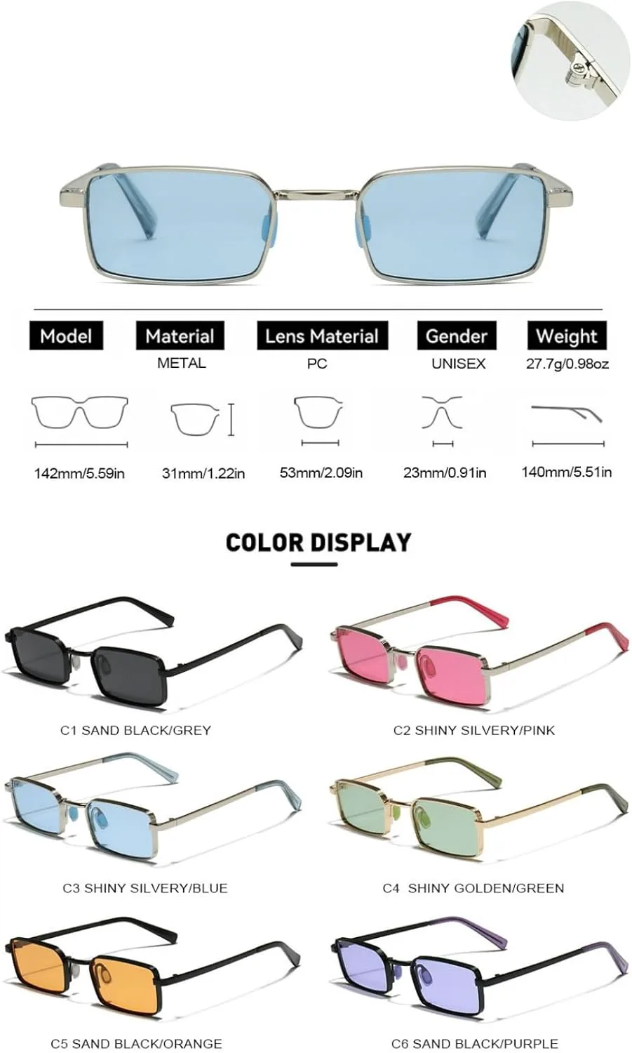 

Willochra Модные квадратные солнцезащитные очки для женщин и мужчин, роскошные узкие прямоугольные солнцезащитные очки для женщин, винтажные дорожные очки UV400, C2