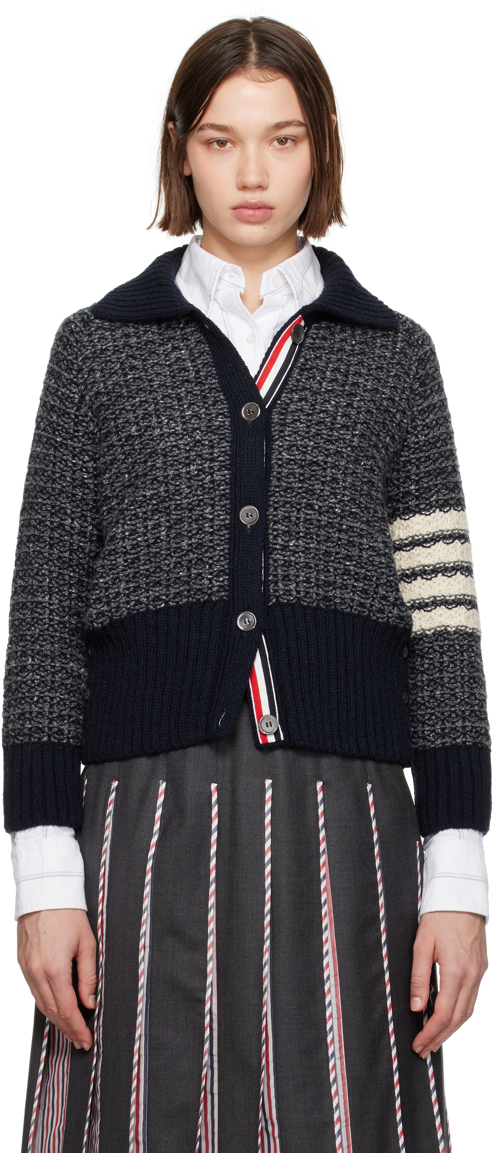 

Кардиган с 4-х полосным узором «реглан» Thom Browne