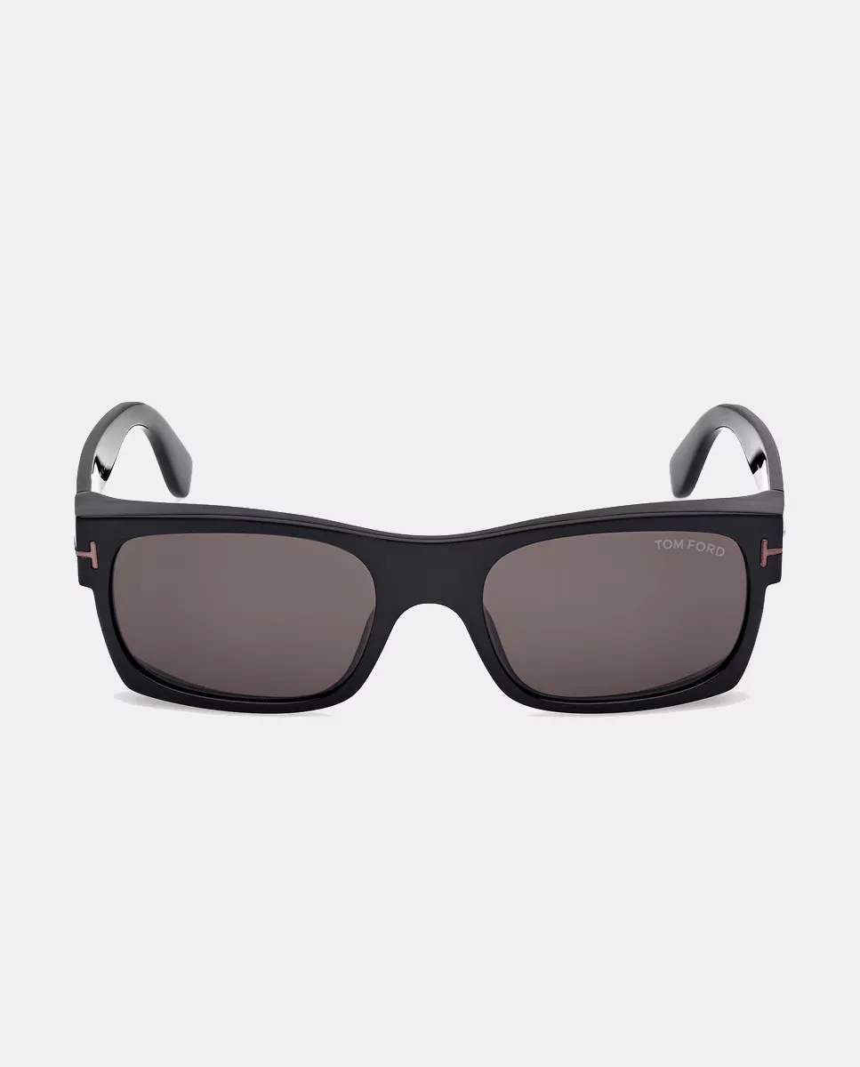 

Прямоугольные мужские солнцезащитные очки из черного ацетата Tom Ford, черный