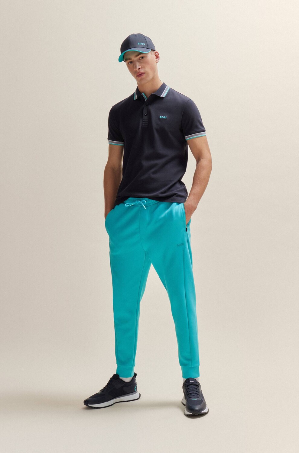 

Поло BOSS GREEN Paddy Regular Fit, темно-синий