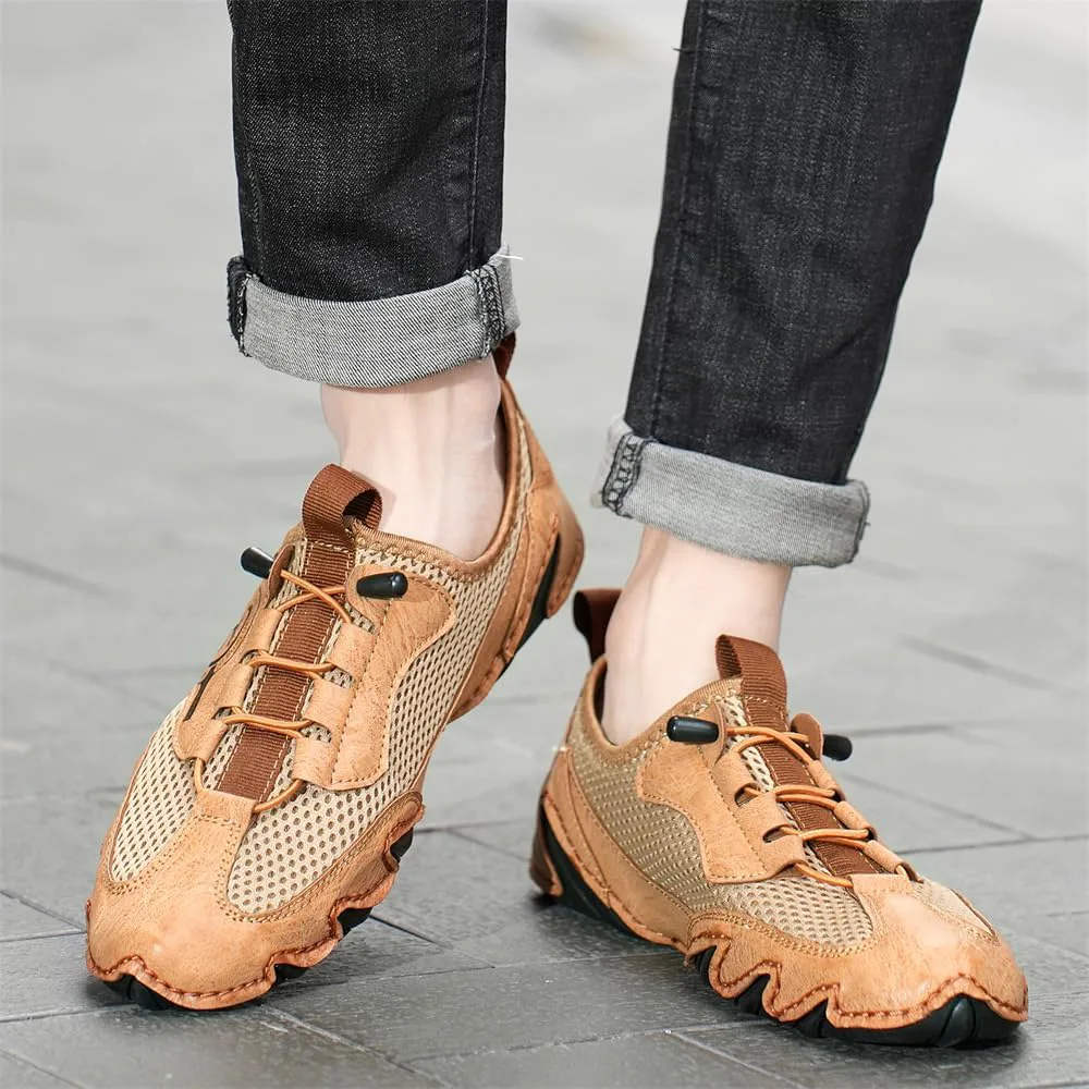 

Мужские лоферы Мужская ходовая обувь Дышащие сетчатые кроссовки Спортивные кеды Без шнурков Повседневная обувь Abborora, светло-коричневый